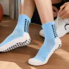 Light blue anti-slip socks made of thick cotton, specially designed for sports and fitness details Picture